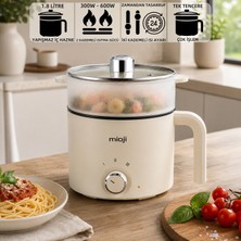 Mioji EP35 600W 1.8L Çok Fonksiyonlu Buharlı Elektrikli Pişirici - Beyaz Plastik Malzeme