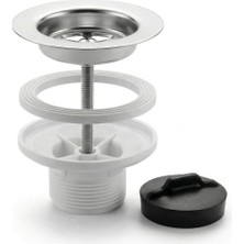 Aqua Bagno Lavabo Sifon Süzgeci Kafa Takımı - Paslanmaz Krom-90.99.60.07