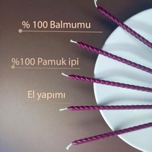 Balmumu Mum (10 Adet Bordo) 24CM Burgulu Dilek Mumu Doğal Petek Ince Uzun Parti Nişan Ritüel Parti Kutlama Mumu Beeswax Candle Yogo (Bordo)
