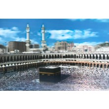 Akıllı Bayi 3 Boyutlu Resim Ekstra Çözünürlüğe Sahip Kabe Resmi Mekke Tablosu 40X60 cm