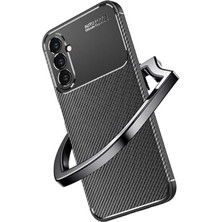 Ehr.  Galaxy S24 ile Uyumlu Kamera Korumalı Darbe Önleyici Carbon Brushed Silikon Kılıf (Siyah,  Galaxy S24)