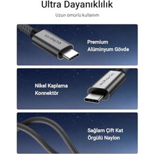 240W, 20 Gbps, 4K 60Hz, USB C'den USB C'ye, Örgülü Hızlı Şarj, Görüntü ve Veri Aktarım Kablosu Pd 3.2, 5A, iPhone 15, 16, 17, M2 MacBook Pro, Air, iPad Pro ve Galaxy S25, S24, S23 ile Uyumlu