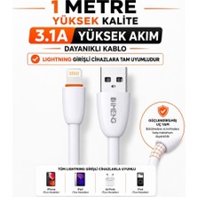 Imeng 3.1A Usba To Lightning Data ve Hızlı Şarj Kablosu ML109 Beyaz