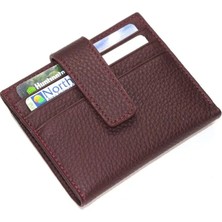Meegora %100 Hakiki Deri Mürdüm/bordo Kadın/erkek Model Cüzdan/kartlık