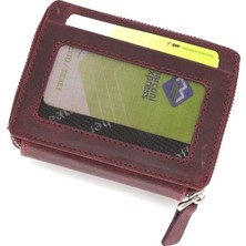 Meegora %100 Hakiki Deri Bordo Cüzdan/kartlık Kadın/erkek Model