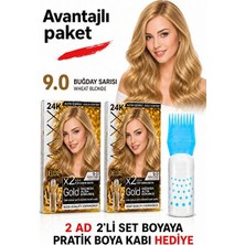 Maxx Deluxe Golden Beauty Set Saç Boyası 9.0 Buğday Sarısı 2 Adet + Fırça