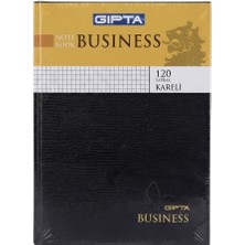 Gıpta Business Iplik Dikişli Ciltli Sert Kapak Kareli Defter 120 Yaprak 20 x 28 cm Siyah