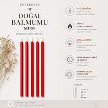 Balmumu Mum Dilek Mumu Doğal Petek Ince Uzun Parti Nişan Düğün Ritüel Doğum Günü Mum 15 Adet Beeswax Candle (Kırmızı)
