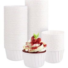 50'li Beyaz Muffin Kek Kalıbı, Kek Kapsülü Cupcake Kalıbı, Airfryer Uyumlu