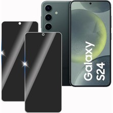 Galaxy S24 Için Privacy Temperli Cam – Yanlardan Siyah Görünüm, Kavisli Kenar, Parmak Izi Azaltıcı, Ultra Ince 0.3mm, Hassas Kesim