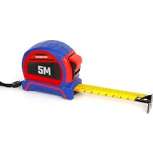 WP261041 5MX25MM Naylon Kaplama Sarı Çift Taraflı Manyetik Çelik Şerit Metre