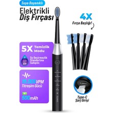 Azurtech AMF13 Elektrikli Diş Fırçası | 5 Modlu | 4 Yedek Başlık | Type-C Şarjlı | 500MAH Şarjlı Diş Fırçası