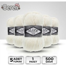 Alize Süperlana Maxi - 62 Açık Krem - 5'li Paket - 100GR/100M - El Örgü Ipi - Atkı Hırka Yelek Kazak Şal Ipi