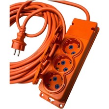 3’lü Seyyar Uzatma Kablosu - 3x2,5mm² Yüksek Güç Kapasiteli Kalın Kablo, IP44 Suya Dayanıklı Bylion Dış Mekan Prizi, Atölye ve Bahçe Tipi (10M / 20M Seçenekli) (20 Metre)