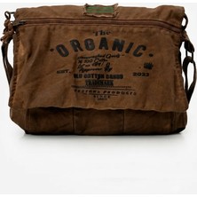 Old Cotton Cargo Old Cotton 8128 Salaş Kanvas Omuz Postacı Kahverengi Laptop Okul Seyahat Günlük Vintage Çanta