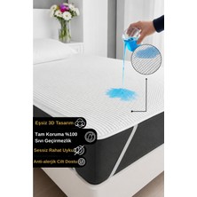 Senpai Home 3D Ped %100 Sıvı Geçirmez Pamuklu Sessiz Köşe Lastikli Yatak Alezi Koruyucu Tek/çift/bebek Kişilik