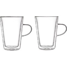 Lotus Tet-A-Tet Cam Çift Duvarlı Kahve/çay Kupası 400 ml 2li Set