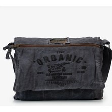 Old Cotton Cargo Old Cotton 8128 Salaş Kanvas Omuz Postacı Antrasit Siyah Laptop Okul Seyahat Günlük Vintage Kumaş Çanta