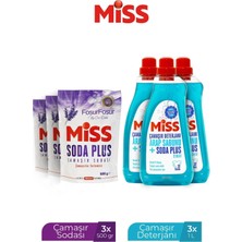 Miss Sıvı Çamaşır Deterjanı Arap Sabunu ve Soda Etkili 1500MLX3+Miss Soda Lavanta 500 Grx3