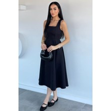 Gülseli Kare Yaka Elbise P-00022199