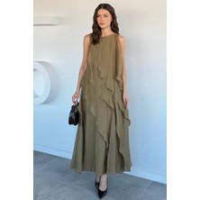 Gülseli Perry Kadın Iç Astarlı Fırfırlı Elbise P-00022166