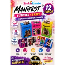 Manifest Sticker ve Koleksiyon Kartı Seti 12 Parça – 6 Sticker 6 Kart Renkli Koleksiyon Seti