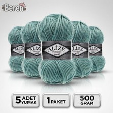 Alize Süperlana Maxi - 463 Mint Yeşili - 5'li Paket - 100GR/100M - El Örgü Ipi - Atkı Hırka Yelek Kazak Şal Ipi