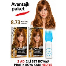 Maxx Deluxe Golden Beauty Set Saç Boyası 8.73 Karamel 2 Adet