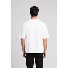 Black Nova Oversize Baskılı Unisex %100 Pamuk T-Shirt Classic Chopper Beyaz