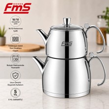 Fms Elira Aile Boy Çaydanlık | 18/10 Paslanmaz Çelik | Indüksiyon Taban | 1,30 L + 2,25 L |