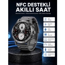 Timion Mey Ithalat® Akıllı Saat Çelik Kordon Çağrı Cevaplama Amoled Ekran Titreşimli Uyku V