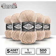 Alize Süperlana Maxi - 310 Bal Köpüğü - 5'li Paket - 100GR/100M - El Örgü Ipi - Atkı Hırka Yelek Kazak Şal Ipi