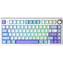 Aula F75 Mekanik Rgb Tkl Star Vector Switch Kablosuz Makrolu Hot Swap Klavye Mor