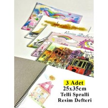 Limmy Resim Defteri 15 Yaprak 25X35 cm Orta Boy Telli Resim Defteri Karton Kapak - 3 Adet