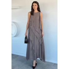 Gülseli Perry Kadın Iç Astarlı Fırfırlı Elbise P-00022166