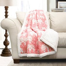 Lush Decor Fil Geçit Töreni Bulanık Tersinir Sherpa Battaniye, 152 cm x 127 Cm, Gri ve Beyaz