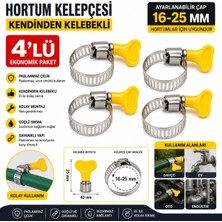 Neler Geldi Neler Hortum Kelepçesi 4 Adet (Plastik Kelebek Bağlantılı) Paslanmaz Çelik Metal Hortum Kelepçesi 16-25 mm Ayarlanabilir El Sıkmalı