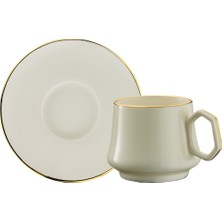 Sandro Moreno 1453 Line Gold Geometrik 12 Parça 6 Kişilik Kahve Fincan Takımı 90 ml