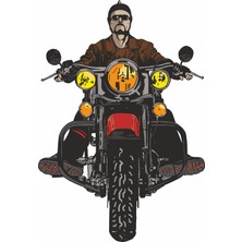 Sticker Usta Motorcu Sticker – Chopper Motosiklet Sürücüsü Sticker Çıkartma  Su Geçirmez  Laptop, Kask, Araç, Valiz Sticker 00409