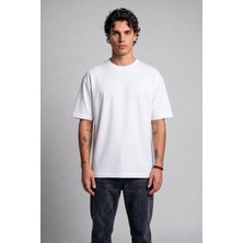 Black Nova Oversize Baskılı Unisex %100 Pamuk T-Shirt Ghost Rider Beyaz