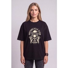 Black Nova Oversize Baskılı Unisex %100 Pamuk T-Shirt Sedona Siyah
