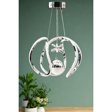 Nord Light Büyük Boy Tek Toplu 3 Renk Ledli Avize Krom NL-1004