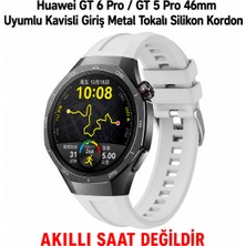 Dexmon Huawei Gt 6 Pro / Gt 5 Pro 46MM Uyumlu Kavisli Giriş Metal Tokalı Silikon Terleme Yaptırmaz Soft Kordon Kayış
