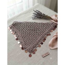 Linas Collection El Emeği Bakır Pullu Örgü Bandana