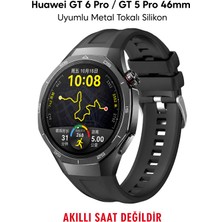Dexmon Huawei Gt 6 Pro / Gt 5 Pro 46MM Uyumlu Kavisli Giriş Metal Tokalı Silikon Terleme Yaptırmaz Soft Kordon Kayış