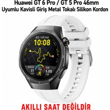 Dexmon Huawei Gt 6 Pro / Gt 5 Pro 46MM Uyumlu Kavisli Giriş Metal Tokalı Silikon Terleme Yaptırmaz Soft Kordon Kayış