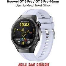 Dexmon Huawei Gt 6 Pro / Gt 5 Pro 46MM Uyumlu Kavisli Giriş Metal Tokalı Silikon Terleme Yaptırmaz Soft Kordon Kayış
