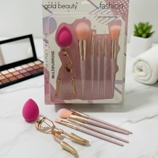 Vavis Gold Beauty Kirpik Kıvırıcı ve Makyaj Süngeri Hediyeli 7 Parça Makyaj Fırçası