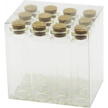 Marsilyan Boş Tüp Cam Şişe - 20 ml - Mantar Kapak