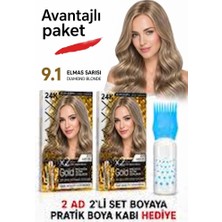Maxx Deluxe Golden Beauty Set Saç Boyası 9.1 Elmas Sarısı 2 Adet + Fırça